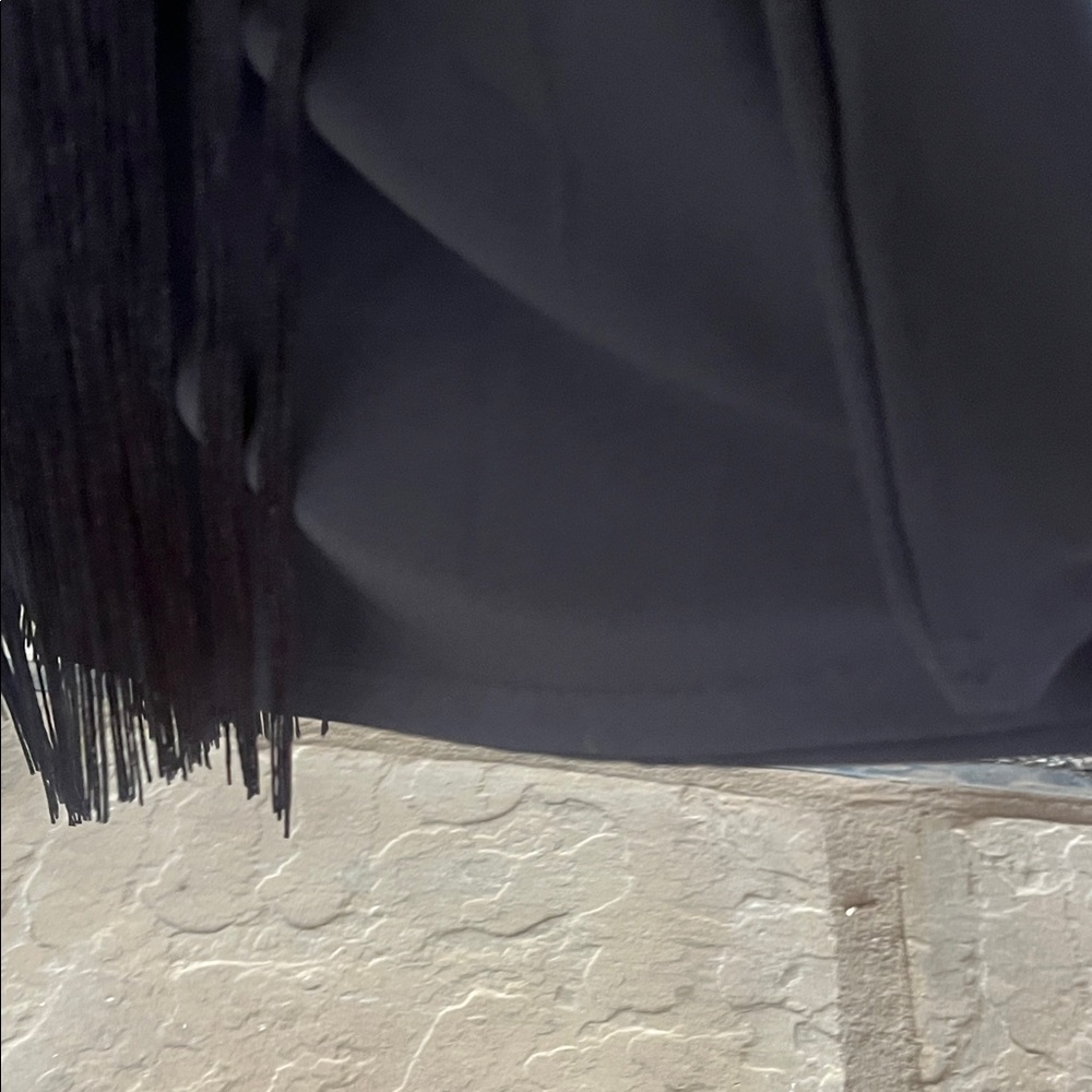 PattyBoutik Black Sequin Fringe One Shoulder Top - Picture 4 of 6